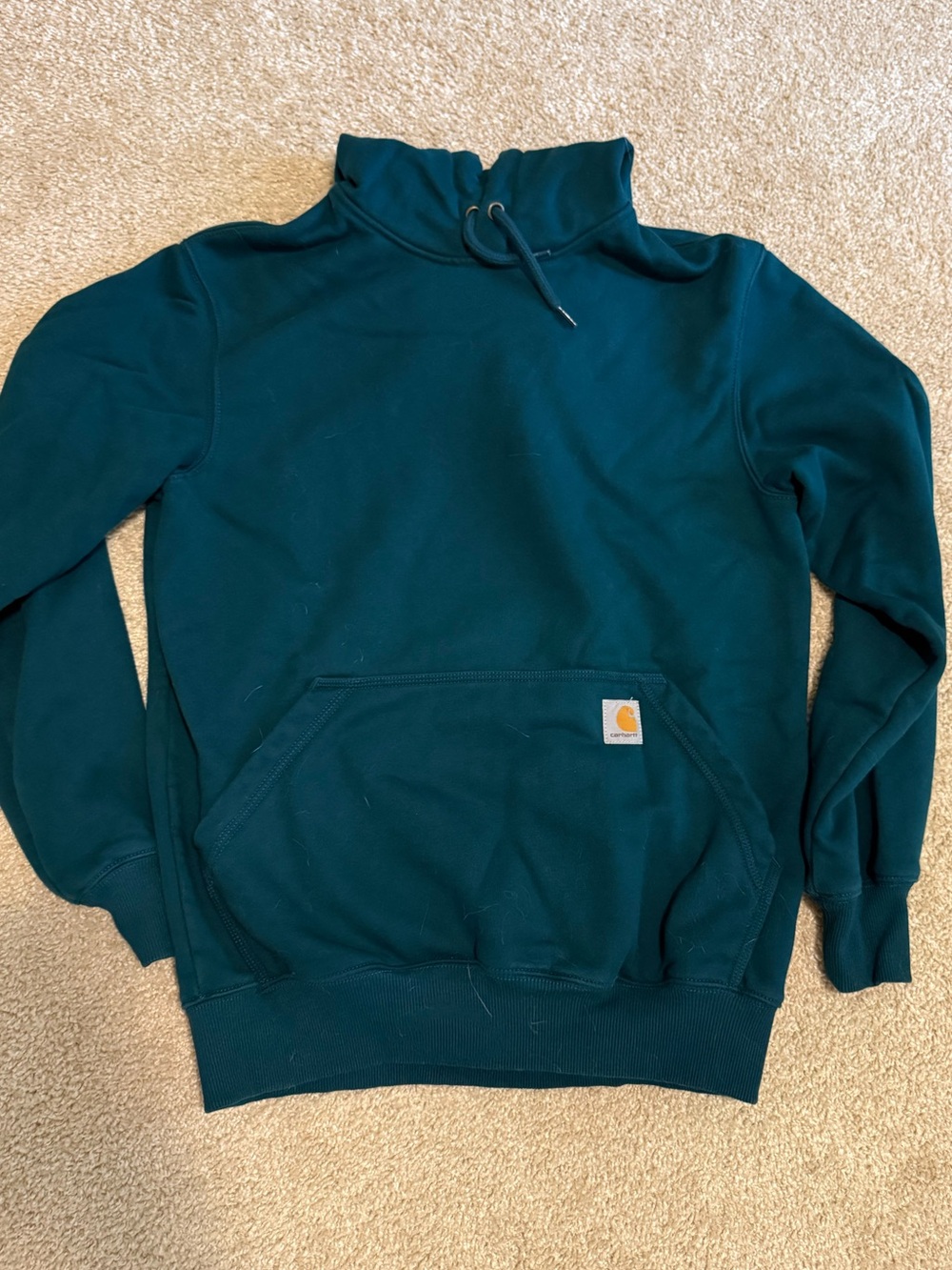 Carhartt Teal Mock Neck Pullover Hoodie